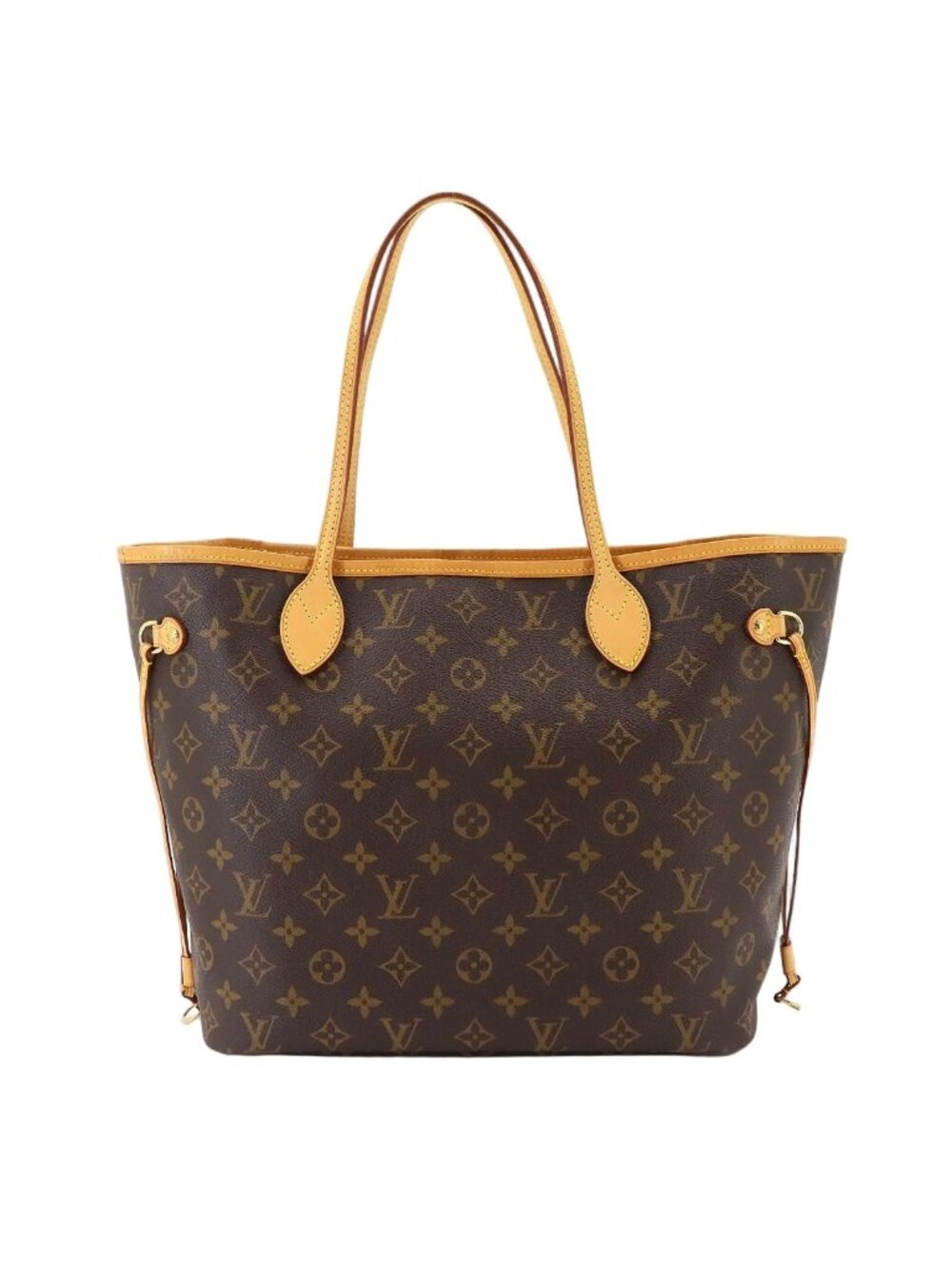 Louis Vuitton Monogram Neverfull MM Tote Bag Brown Beige